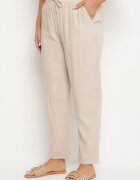 bh forever Pantaloni bej deschis cu in și elastic în talie Nativena