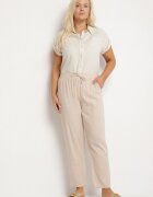 bh forever Pantaloni bej deschis cu in și elastic în talie Nativena