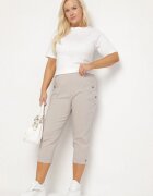 bh forever Pantaloni Bej deschis cu Vâscoză și Nasturi Decorativi Lireza