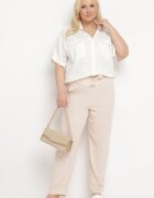 bh forever Pantaloni bej deschis Regular Legați în talie în stil Paperbag Tamburia