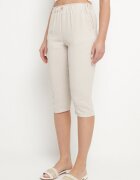 bh forever Pantaloni Capri Bej cu bumbac și talie înaltă Galirosa