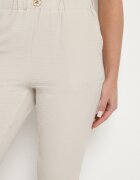 bh forever Pantaloni Capri Bej cu bumbac și talie înaltă Galirosa