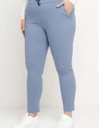 bh forever Pantaloni casual albaștri cu bandă elastică în talie și șnururi decorative Penderia