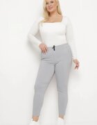 bh forever Pantaloni Gri deschis Casual cu bandă elastică în talie și șnururi decorative Penderia