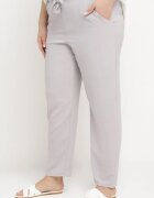 bh forever Pantaloni Regular Gri deschis Cu cordon în talie Stil Paperbag Tamburia