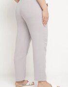 bh forever Pantaloni Regular Gri deschis Cu cordon în talie Stil Paperbag Tamburia