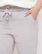 bh forever Pantaloni Regular Gri deschis Cu cordon în talie Stil Paperbag Tamburia