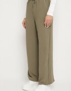 bh forever Pantaloni Verde închis Larghi cu Elastic în Talie cu Lanț Decorativ Istaria