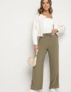 bh forever Pantaloni Verde închis Larghi cu Elastic în Talie cu Lanț Decorativ Istaria