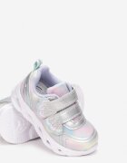 bi&ki Adidași Argintii pe Talpă Luminoasă cu Barete Decorative cu Arici și Brant din Piele Aubrianna