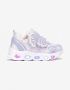 bi&ki Pantofi Sport Mov cu Talpă Luminoasă cu Benzi Velcro Decorative și Branț din Piele Aubrianna