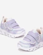bi&ki Pantofi Sport Mov cu Talpă Luminoasă cu Benzi Velcro Decorative și Branț din Piele Aubrianna