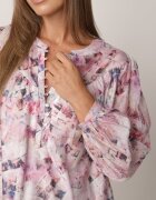 bisou's project Bluză roz de Viscoză cu Mâneci Largi cu Imprimeu Abstract Nimerissa