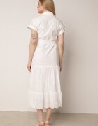 bibous project Rochie Albă de bumbac cu model ajurat și cu cordon legat Kelilena