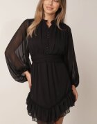 bibous project Rochie Cloche Neagră cu Volan Harlin