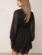 bibous project Rochie Cloche Neagră cu Volan Harlin