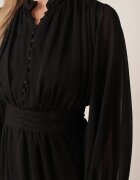 bibous project Rochie Cloche Neagră cu Volan Harlin