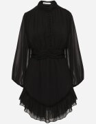 bibous project Rochie Cloche Neagră cu Volan Harlin