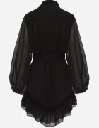 bibous project Rochie Cloche Neagră cu Volan Harlin