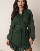 bibous project Rochie Cloș Verde închis cu Volan Harlin