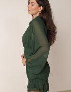 bibous project Rochie Cloș Verde închis cu Volan Harlin