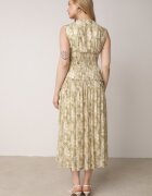 bisou's project Rochie Evazată Verde-Bej cu Elastic în Talie cu Bretele Groase Ketta