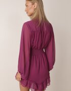 bibous project Rochie Violetă Evazată cu Volan Harlin