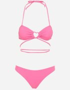  Bikini roz în două piese cu legătură la gât Eusta