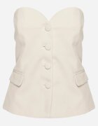 bisou's project Bluză Top tip corset Bej închisă cu nasturi cu buzunare decorative Nevovia