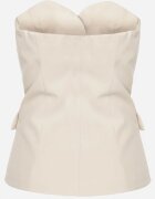 bisou's project Bluză Top tip corset Bej închisă cu nasturi cu buzunare decorative Nevovia
