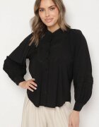 bisou's project Cămașă Neagră Decorată cu Benzi din Dantelă Arilesse