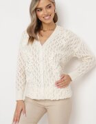 bisou's project Cardigan Bej deschis cu Broderie ajurată Ortentia