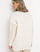 bisou's project Cardigan Bej deschis cu Broderie ajurată Ortentia