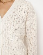 bisou's project Cardigan Bej deschis cu Broderie ajurată Ortentia
