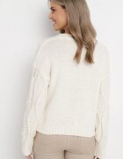 bisou's project Cardigan bej deschis tricotat cu nasturi