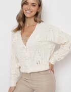 bisou's project Cardigan bej deschis tricotat cu nasturi