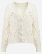 bisou's project Cardigan bej deschis tricotat cu nasturi