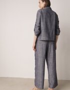 bisou's project Compleu Albastru cu In și Viscoză Pantaloni Largi și Cămașă cu Cordon Ravilith