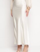 bisou's project Fustă Maxi de satin Bej deschis Shapas