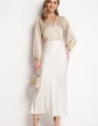 bisou's project Fustă Maxi de satin Bej deschis Shapas