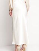 bisou's project Fustă Maxi de satin Bej deschis Shapas