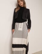 bisou's project Fustă Neagră cu Pliuri Delicate cu Elastic în Talie și Model Geometric Iolantha