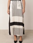 bisou's project Fustă Neagră cu Pliuri Delicate cu Elastic în Talie și Model Geometric Iolantha