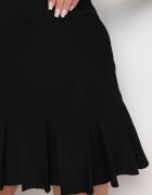 bisou's project Fustă neagră din vâscoză tricotată cu croi cloș Olinenora