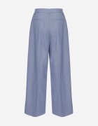 bisou's project Pantaloni Albaștri Largi De Costum din Viscoză Decorați cu Pliuri Galomira