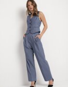 bisou's project Pantaloni bleumarin de costum cu talie înaltă și craci largi Cerda