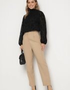 bisou's project Pantaloni de costum largi bej cu buzunare Vireal