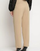 bisou's project Pantaloni de costum largi bej cu buzunare Vireal