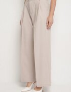 bisou's project Pantaloni de Costum Largi Bej deschis cu Vâscoză Decorați cu Pliuri Galomira