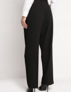 bisou's project Pantaloni de costum negri cu talie înaltă și croială largă Cerda